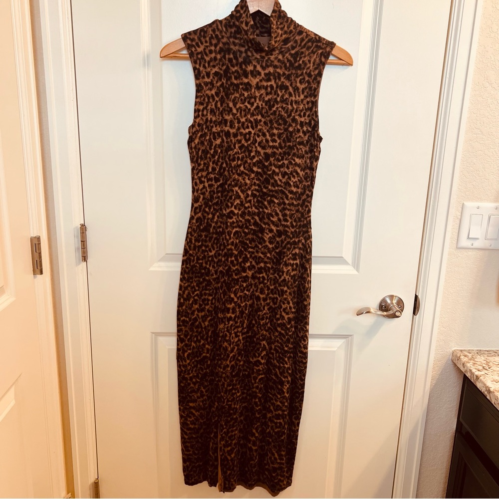 Good American Leopard Print Midi Dress